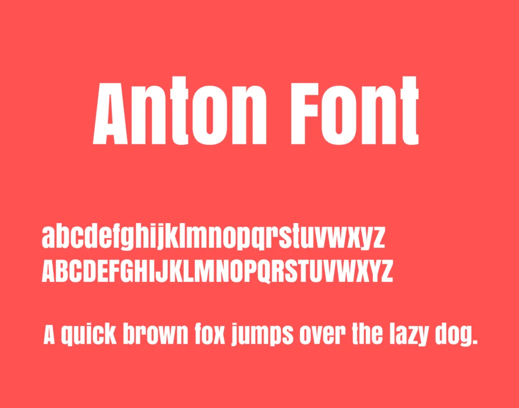 Anton Font, one of the best fonts for Instagram